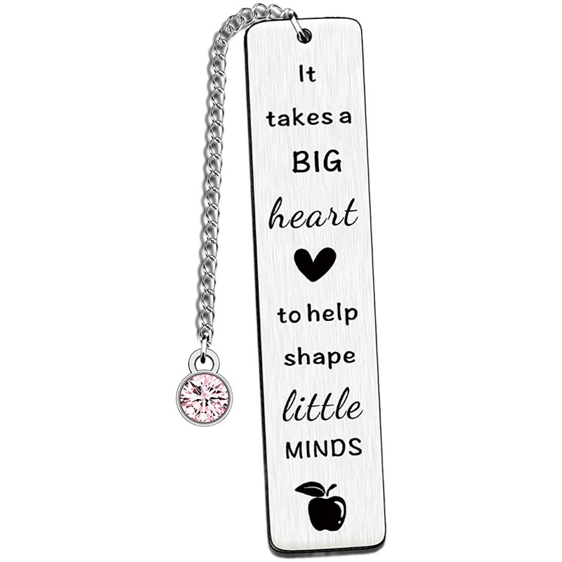 Cross-border laser lettering and logo bookmark Teacher's Day cultural gifts European and American metal stainless steel bookmark gifts