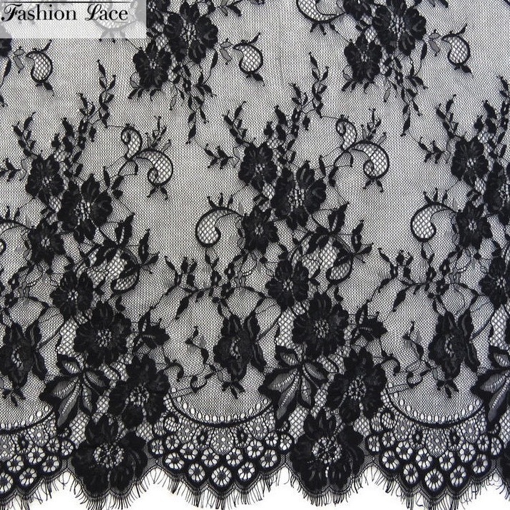 DIY Lace Clothing Skirt Black and White 6013 Eyelash Soft Lace Trim Accessory One Piece 3m Length * 1.5m Width