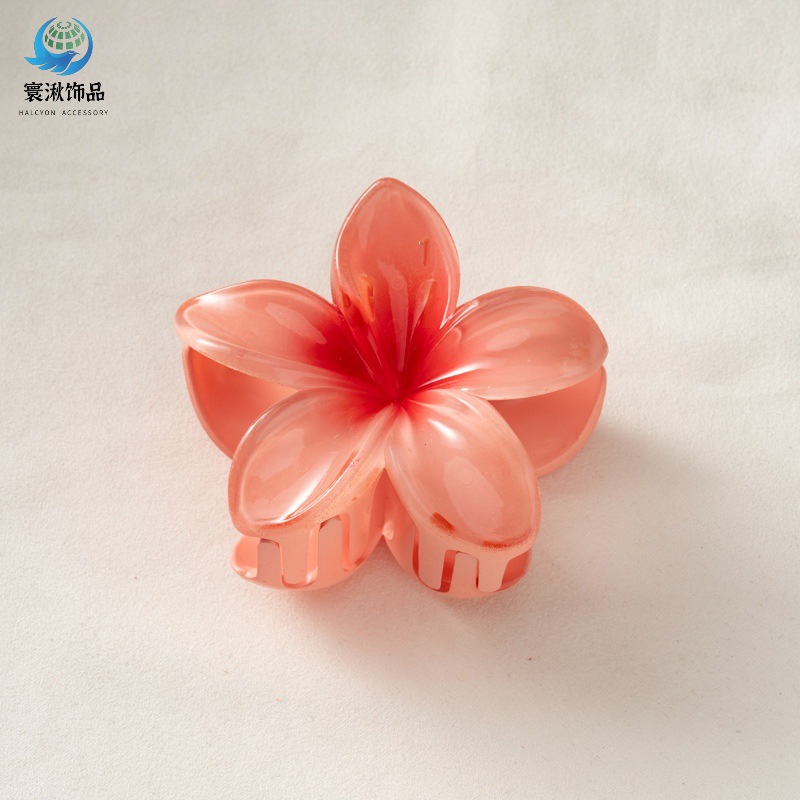 Picture of Cross-border egg flower clip large high-grade gradient Flower hairpin back head updo ponytail shark clip headdress