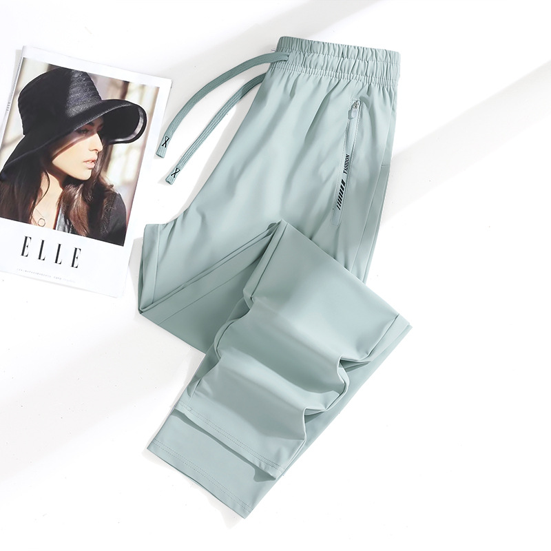 Picture of Summer New Ice Silk Pants Quick-drying Breathable Nylon Men's and Women's Elastic Soft Anti-wrinkle Cooling Couple Sunscreen Pants