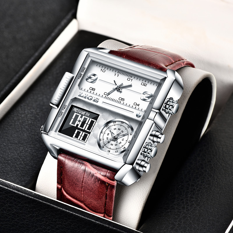 Picture of Dual Display Square Quartz Watch Men's Watch Fashion Business Personality Casual Large Dial Domestic Wristwatch Cross-border Wholesale