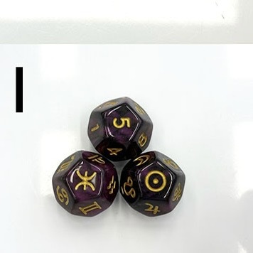 Picture of 12-sided two-color star symbol DICE twelve-sided constellation DICE D12 game Lucky Star throw sieve DICE