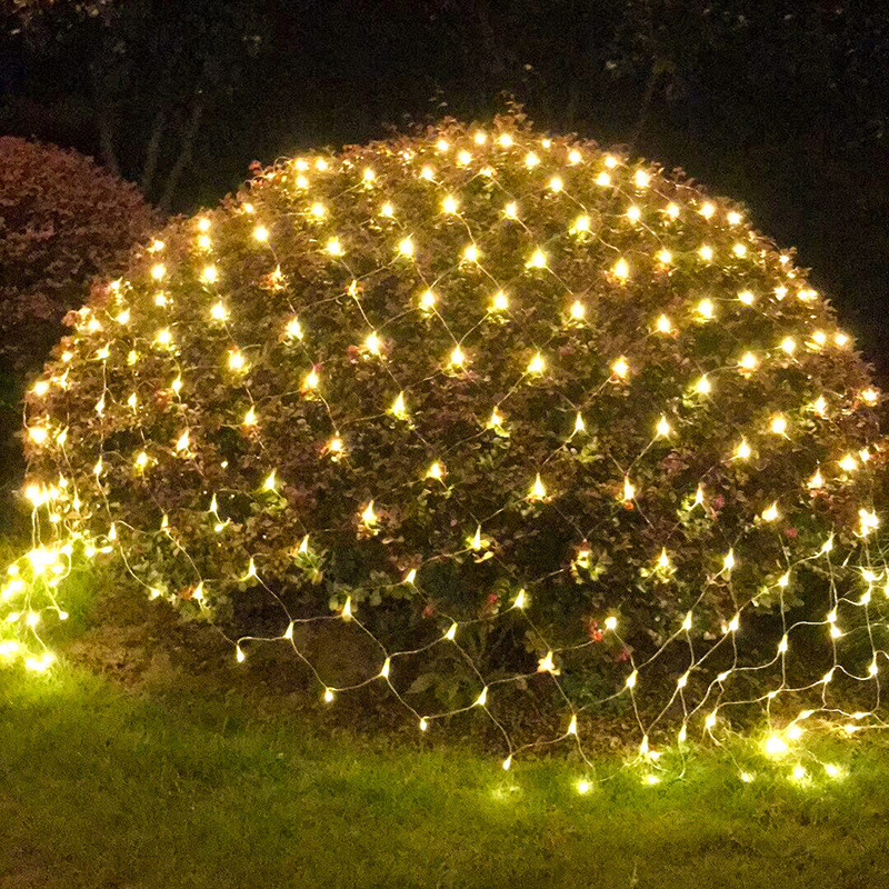 Picture of Led Net Lights Outdoor Waterproof Fishing Net Lights String Lights Flashing Stars Christmas Lights Courtyard Lawn Decorative Lights