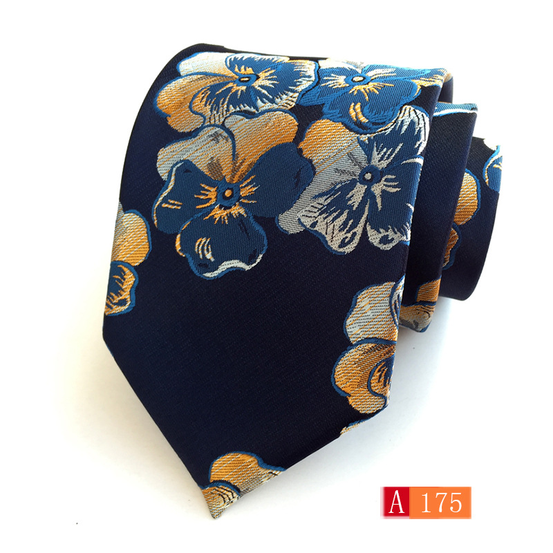 Picture of Source manufacturers polyester jacquard material men's tie big flower spike fashion tie in stock wholesale