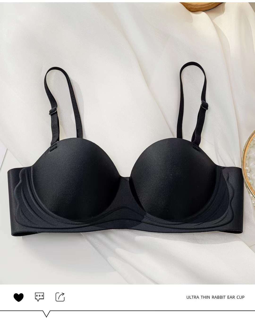 Picture of New one-piece seamless underwear women's small chest big without steel ring breast collection push up upper support anti-sagging bra