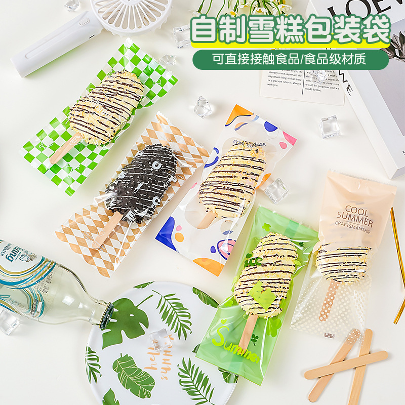 Ice Cream Packaging Bag Menglong Food Grade Ice Cream Household Handmade Ice Cream Bag Disposable Homemade Popsicle Popsicle