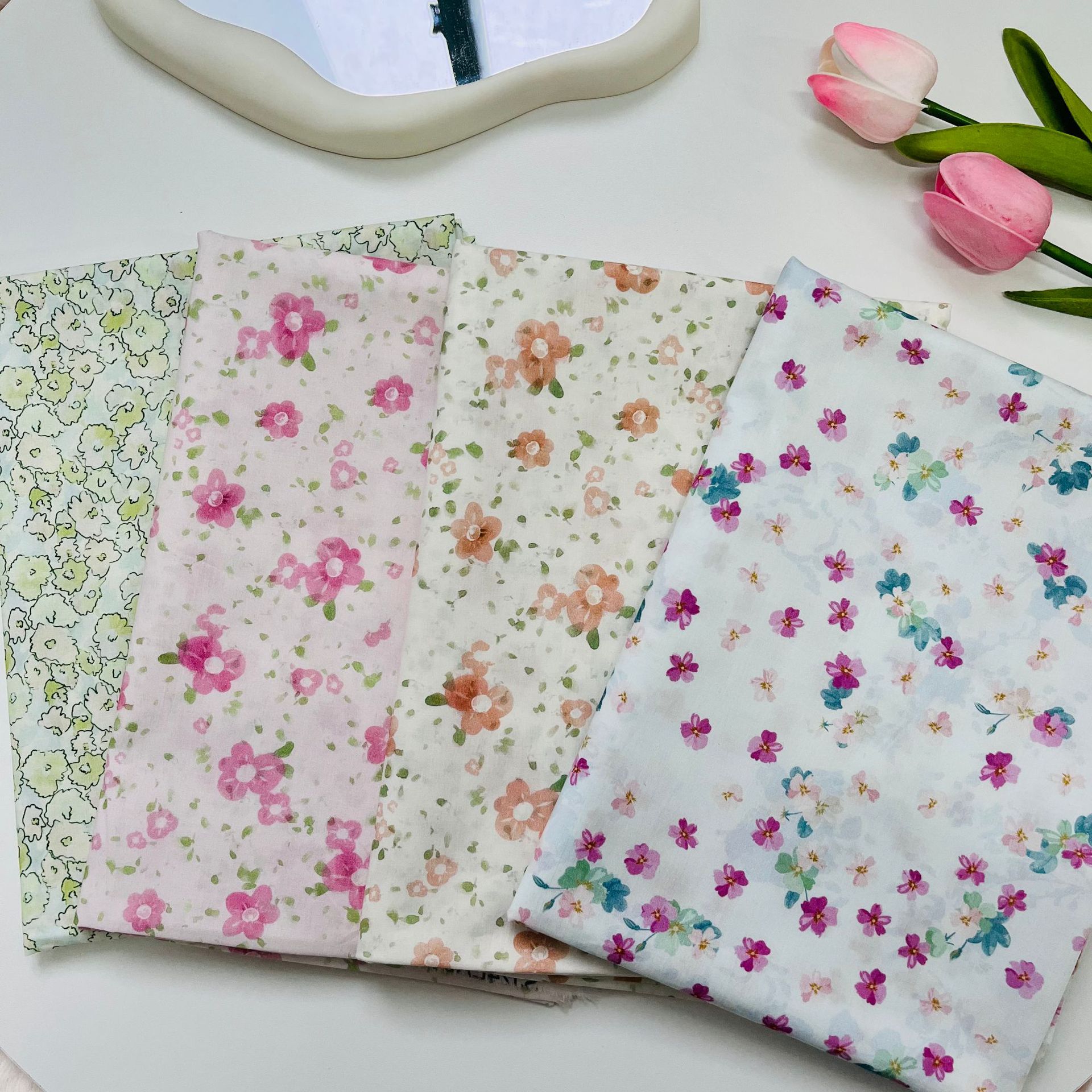 60 Pieces of Digitally Printed Fabric Patterns for Bags, Home Wear, Dresses, Shirts, Home Textiles, and Household Fabrics