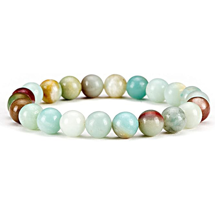Picture of Zhou Lianfa 32 Color Amazon Crystal Agate Tiger Eye Bracelet Fashion Simple Single Circle Round Bead Cross-border Bracelet Batch