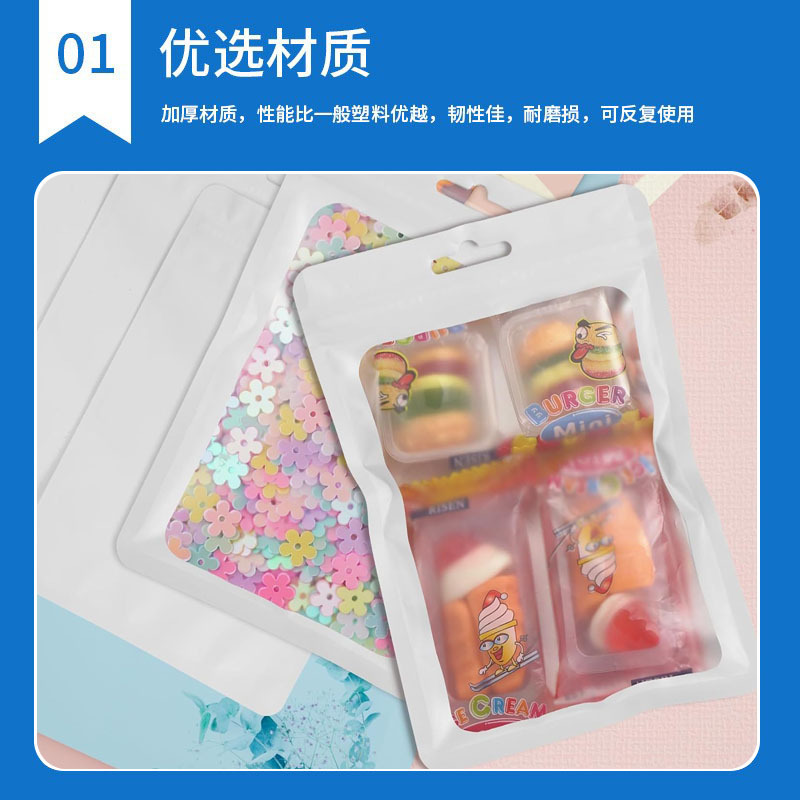 Picture of Transparent Sealed Film Bag Packaging Bag Aluminum Foil Bag Zipper Bag Food Self-Sealed Storage Bag Customized