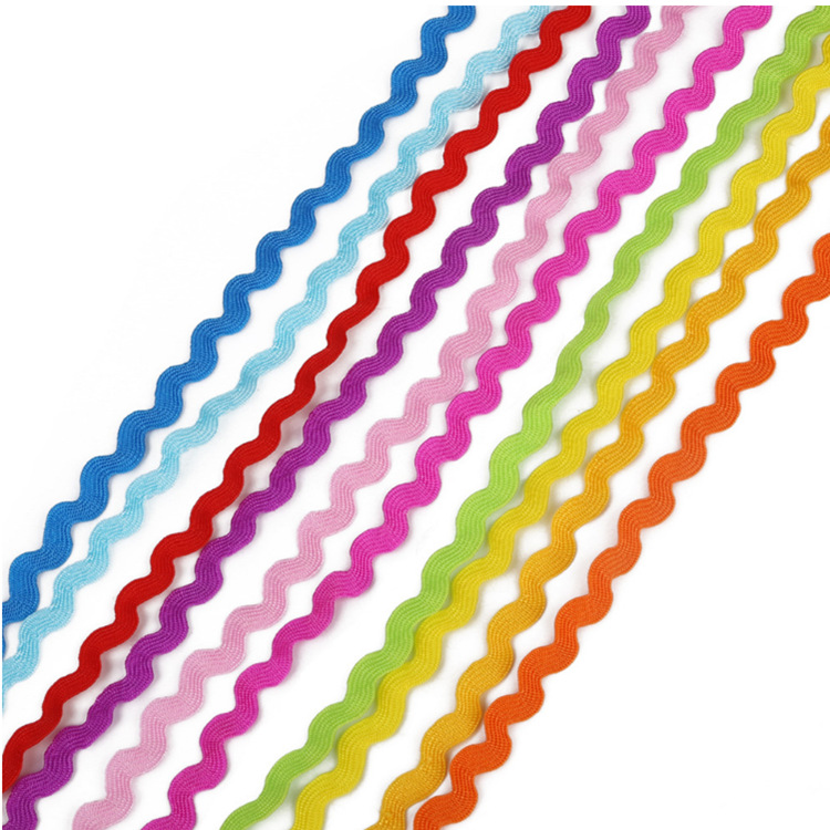 Factory supply 5mm wide color water wave edge wave belt S-shaped curved edge with curtain clothes decorative lace wholesale