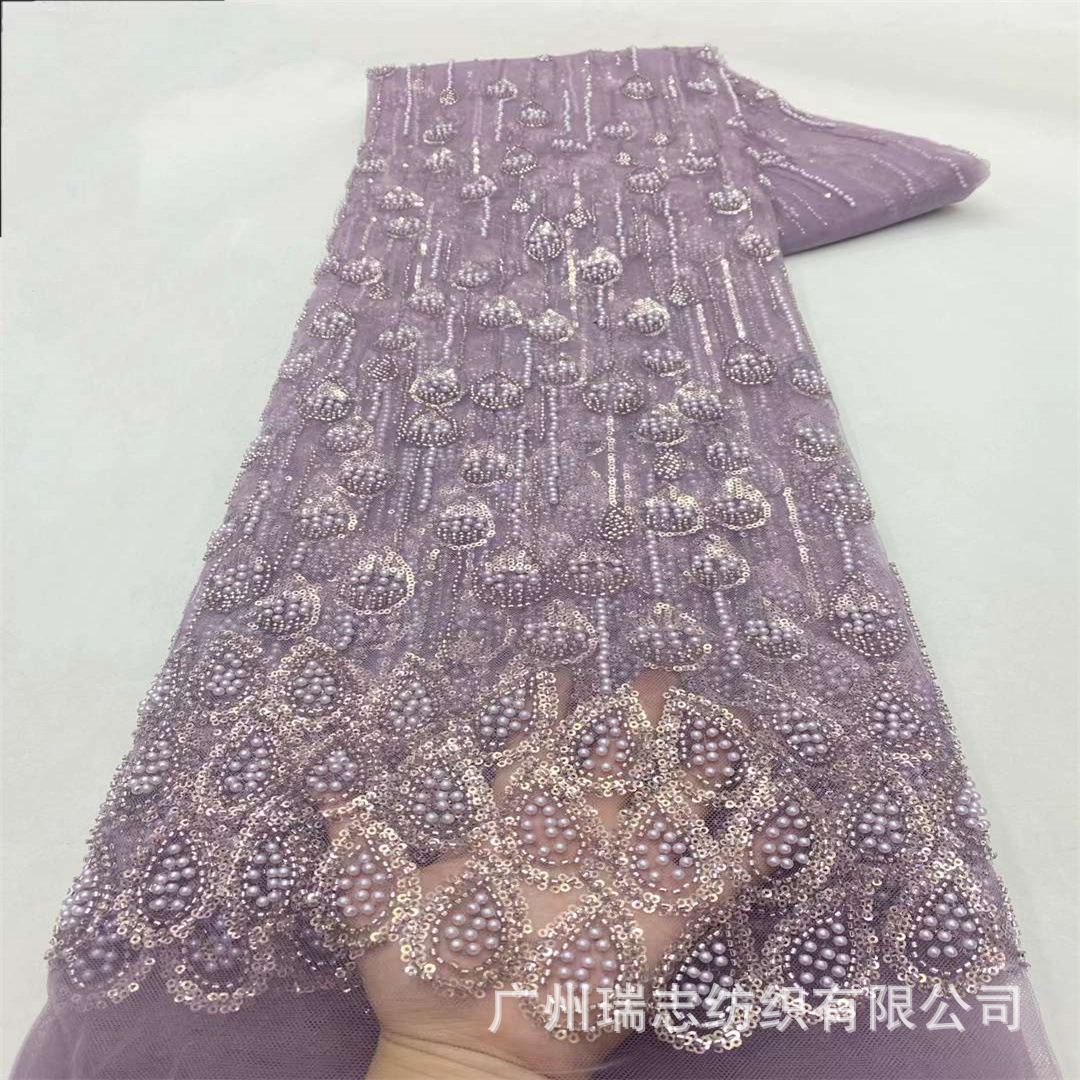 Picture of French Unilateral Drop Children's Wear dress Wedding Dress Sequin Embroidered Bead Fabric Uygur Turban Fabric