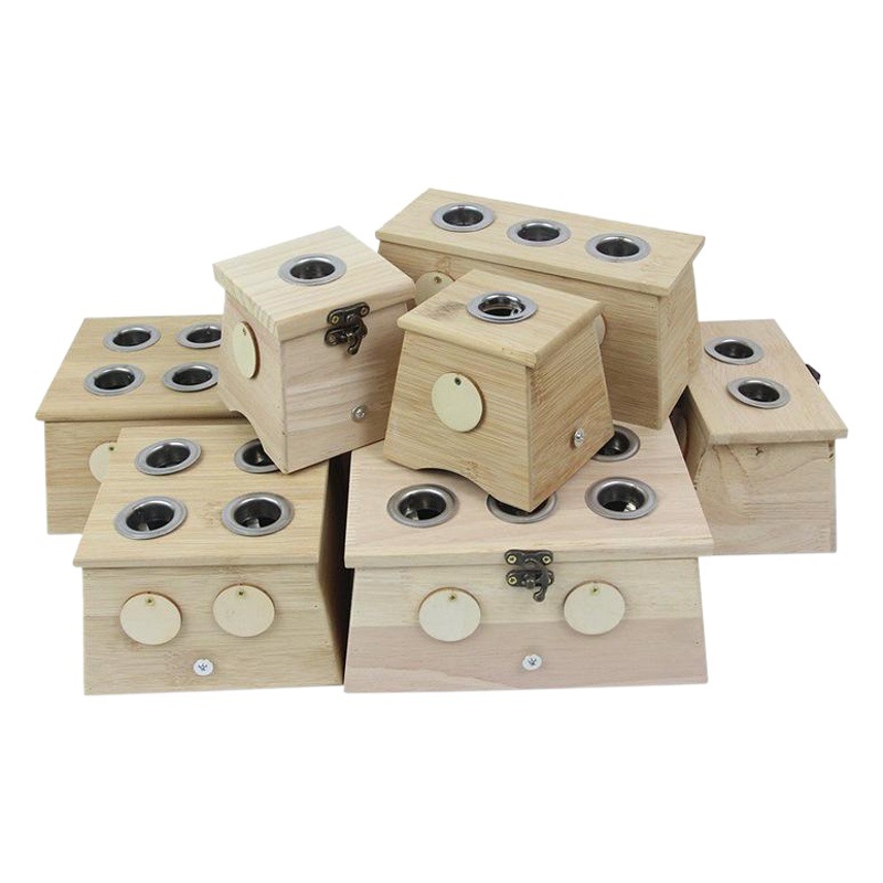 Wooden Moxibustion Box Household Bamboo Portable Moxibustion Device Moxa Stick Special Thickened Universal Moxibustion Tool Wholesale