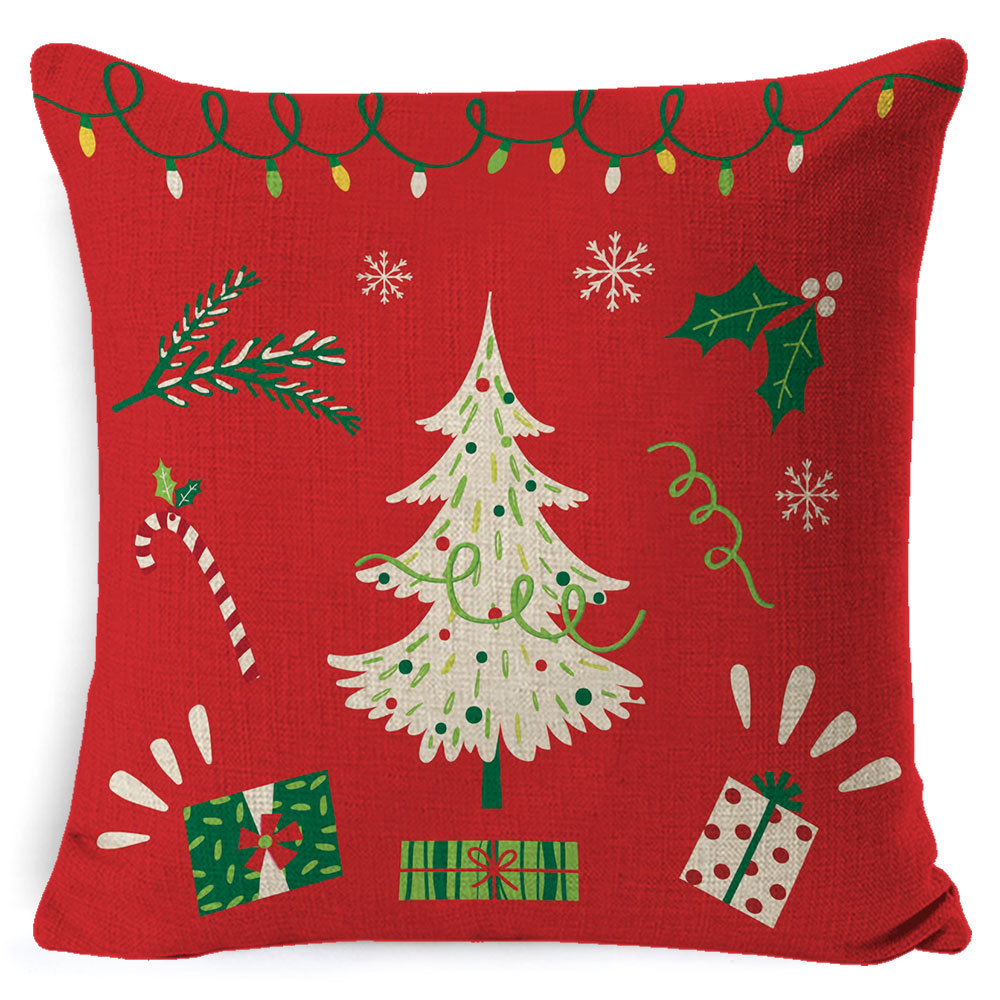 Picture of Christmas Pillow Case Linen Super Soft Peach Leather Printed New Amazon Household Products Cushion Pillow Case Custom