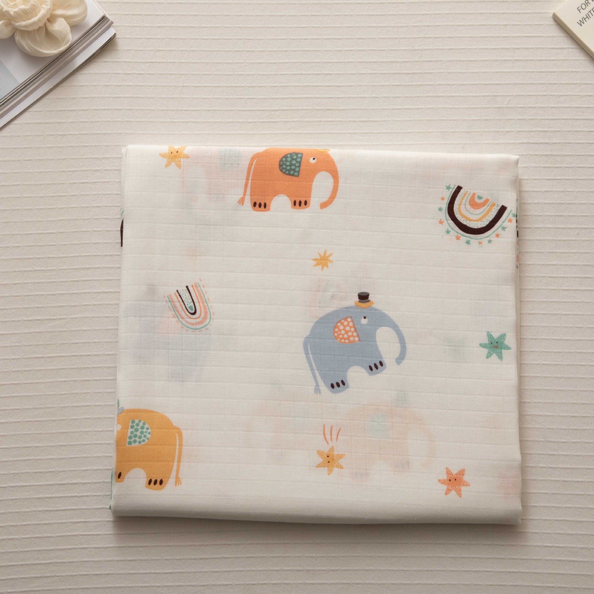 Factory Wholesale Infant and Child Type a Pre-Shrunk 110*90 Non-Fluorescent Plain Weave 40 Count Combed Muslin Double Layer Cotton Gauze