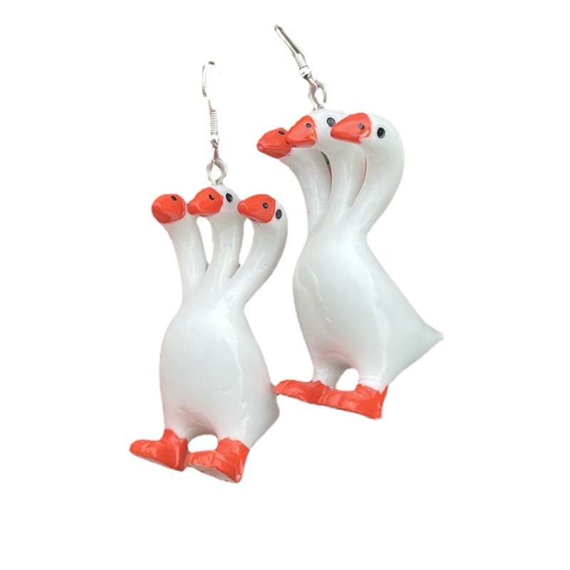 Amazon for backpack pendant keychain Gothic alternative creative animal three Goose earrings