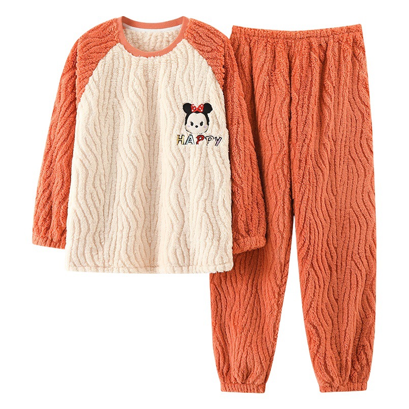 New Coral Fleece Pajamas Women's 6XL Winter Thickened suit Plus Size chubby girl Flannel Home Clothes 100.00kg 5X