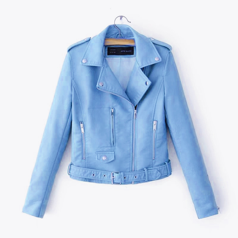 Picture of Manufacturer's New Spring & Fall Clothing Motorcycle Korean Style Pu Leather Jacket Women's Jacket Short Slim Fit Small Suit Women's Jacket Wholesale