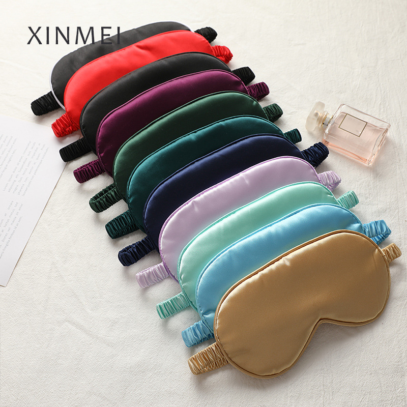 Picture of New double-sided artificial silk eye mask sleep elastic travel lunch break eye mask printed aviation eye mask wholesale