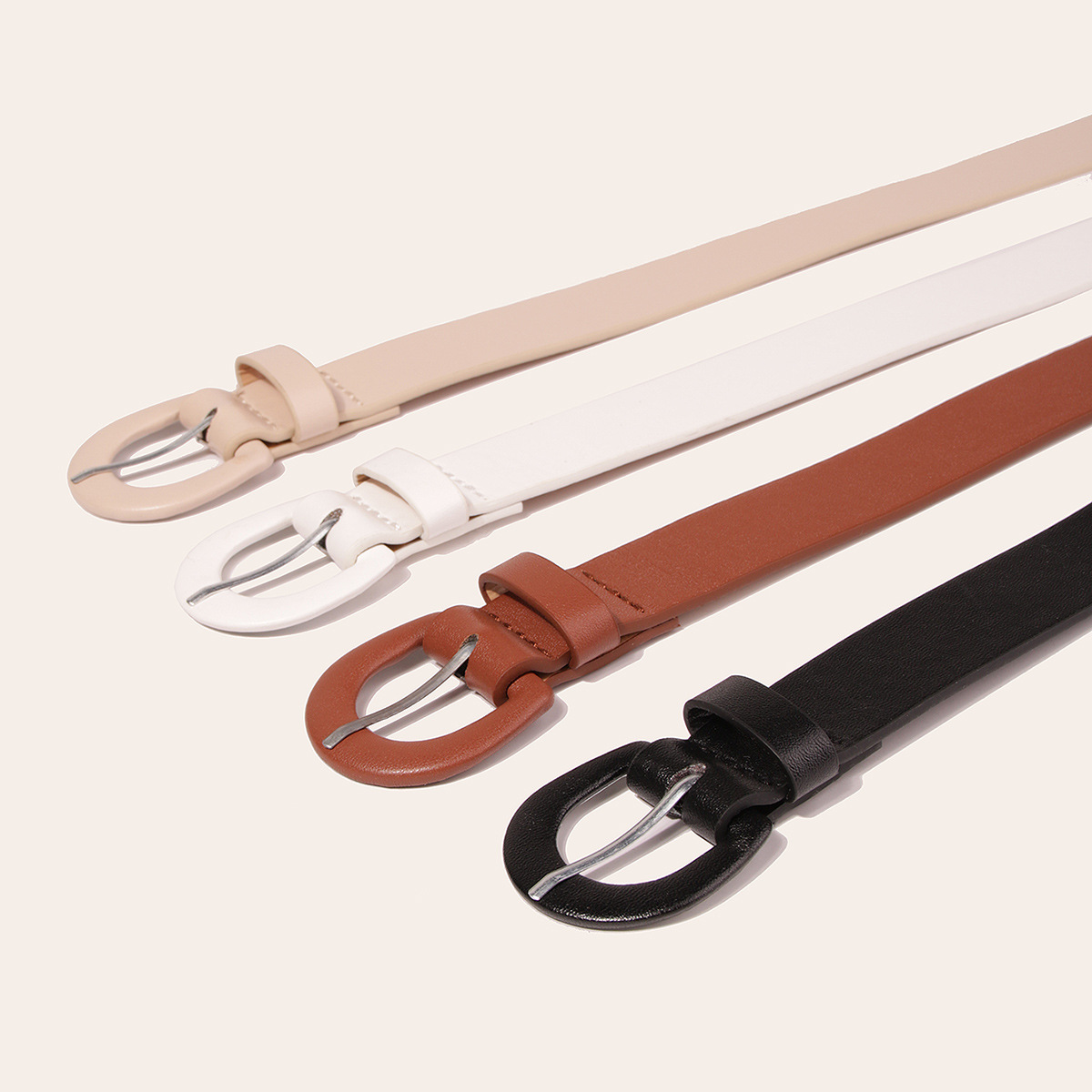 New ladies semicircle buckle all-match basic clothing belt cross-border simple PU day buckle belt manufacturers in stock