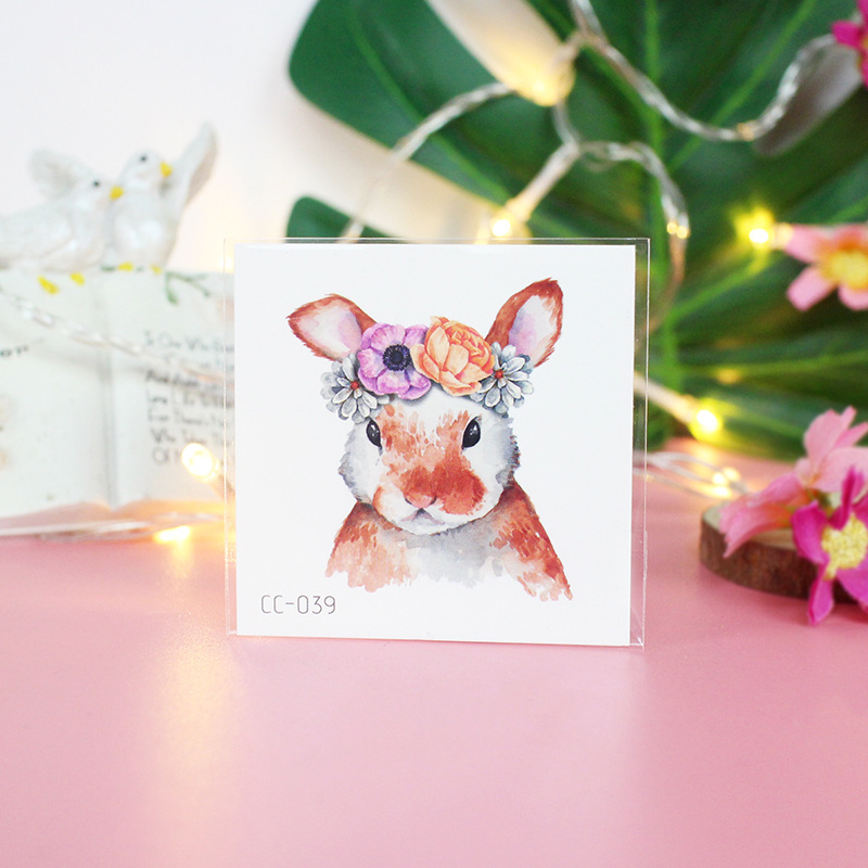 Picture of Cat and Dog Tattoo Stickers Waterproof Girls/Kidsren Cute Little Stickers Cartoon Animal Pet Tattoo Stickers