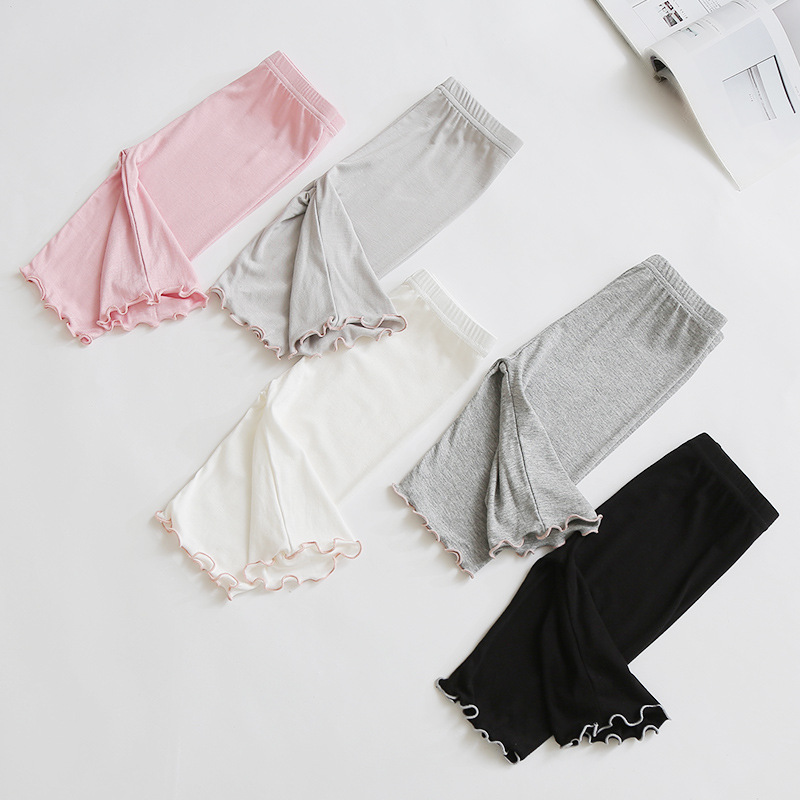 Picture of Girls' Five-Point Pants 2024 Summer New Thin Modal Leggings Kidsren's Pants Baby Mid-Pants Shorts