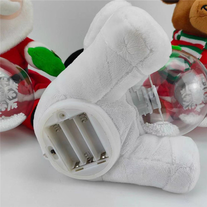 Picture of Electric plush toy Christmas gift elderly snowman elk singing luminous with snowball children gift