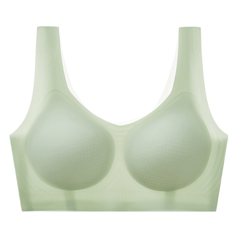 New Style Thin Vest Type Seamless Underwear Women's Upper Bracing Comfortable Gather-Up Sleeping Rings-Free Breathable Bra Beautiful Back for Women