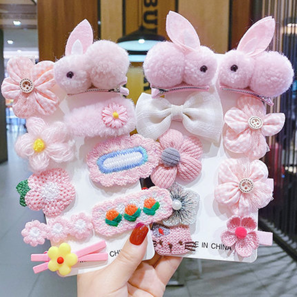 Children's Hair Accessories Internet Popular Hair Clip Girl's Bunny Hair Clip Little Girl's Cute Princess Flower Clip Baby's Headwear