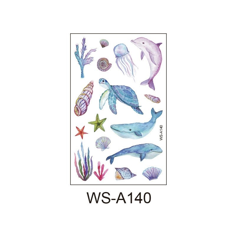 Picture of Spot Wholesale Children's Cartoon Original Tattoo Stickers Marine Animal Summer Tattoo Stickers Dolphin Shark Little Whale