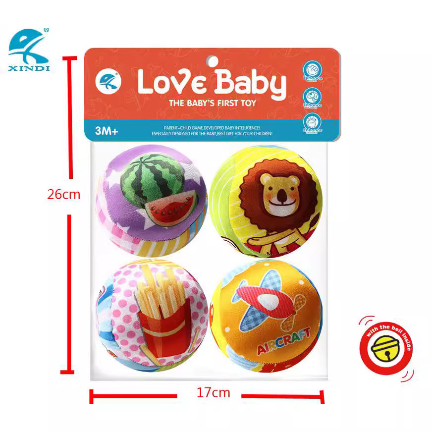 Picture of Cross-border Amazon baby player grabs bell ball stereo bell cloth ball 0-3 years old baby toy hand grabs cloth ball