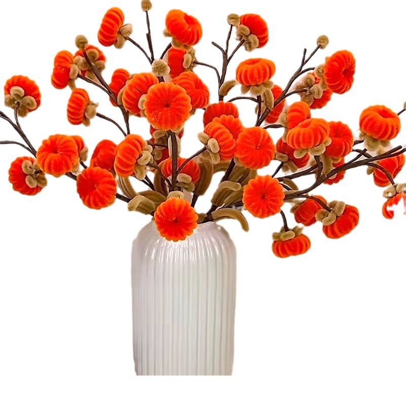 Picture of DIY Persimmon-Shaped Twist Stick Material Kit Housewarming Gift Making Living Room Artificial Flower Weaving Creative Handicraft