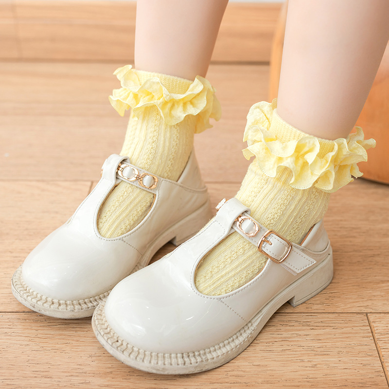 Picture of Girls Lace Socks Stylish Korean Style Children's Socks Trendy ins Fashion Lace Baby Princess Socks White Dance Socks