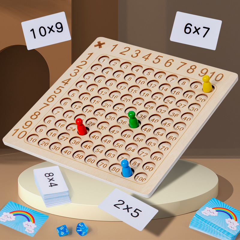 Wooden Nine-Nine Multiplication Table Oral Decision Children's Early Education Educational Wooden Toys Primary School Students' Nine-Nine Multiplication Teaching Aids