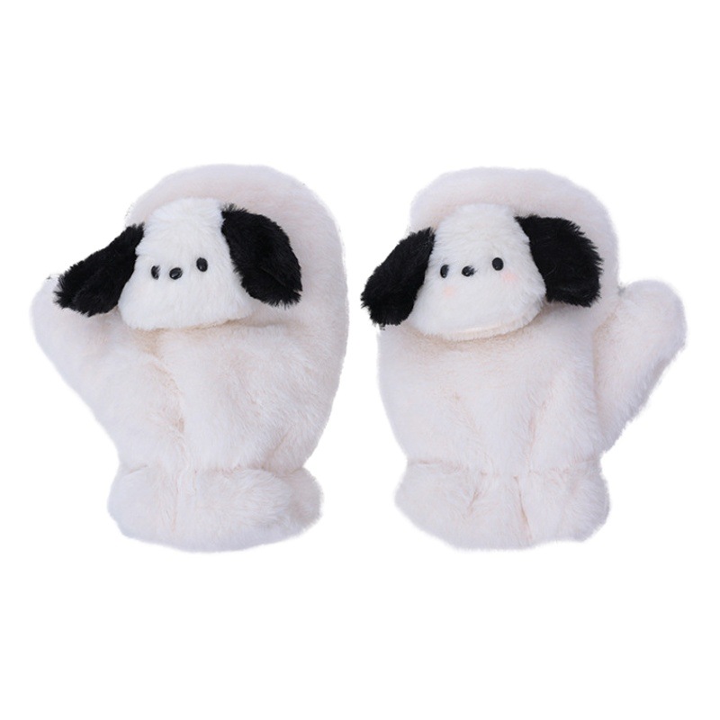 Winter warm comfortable breathable cartoon gloves niche printed pattern mittens scarf unisex gloves