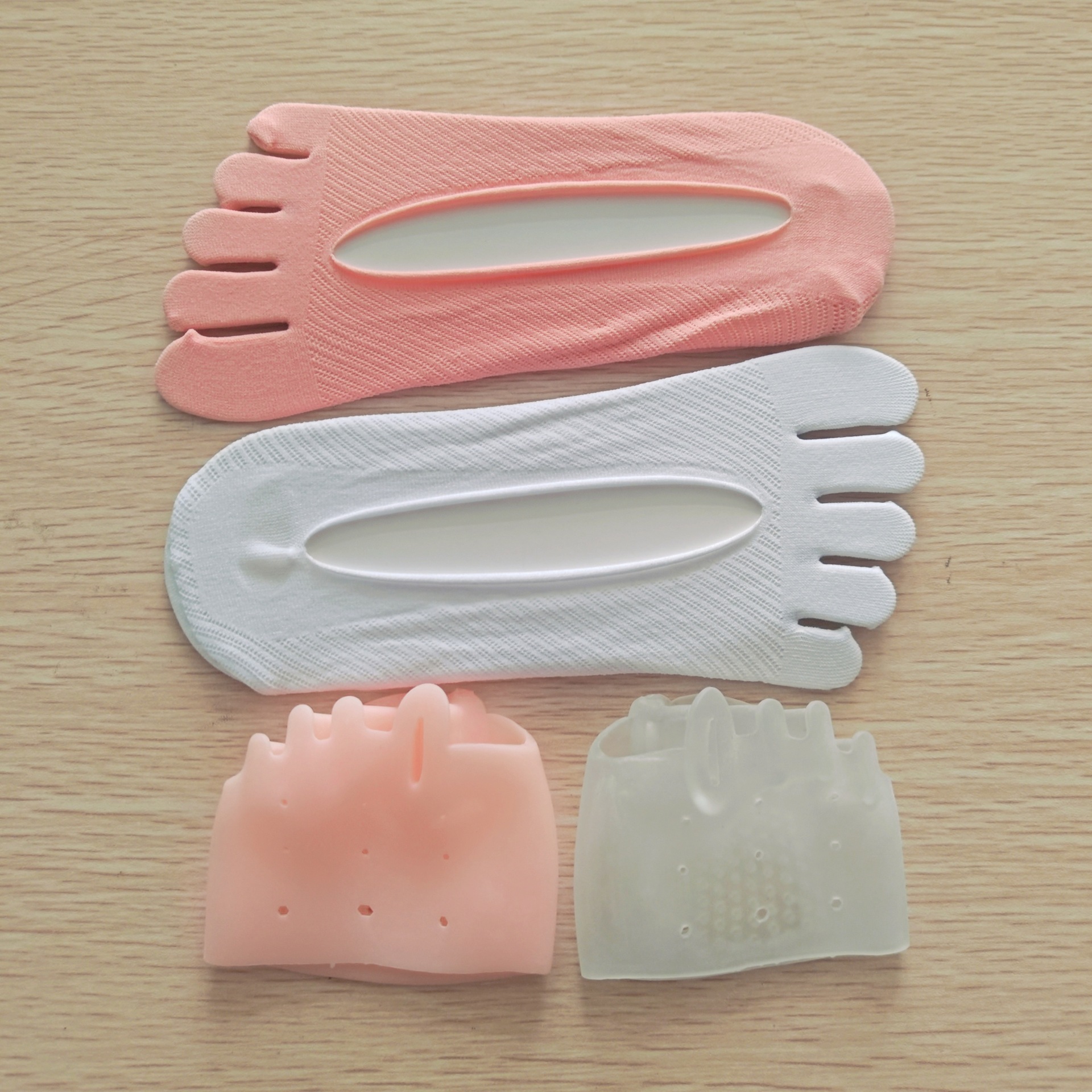 Five-Finger Forefoot Pad Women's Boat Socks Anti-Wear Foot Pad Thumb Valgus Correction Protection Foot Shock-Absorbing Foot Protection Forefoot Pad