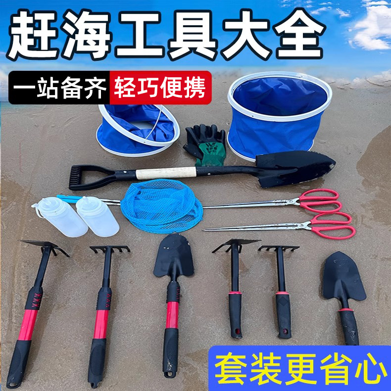 Sea Catching Tool Set for Kidsren, Beach Sand Digging, Special Shovel, Clam Rake, Oyster, Crab Clip Artifact Equipment