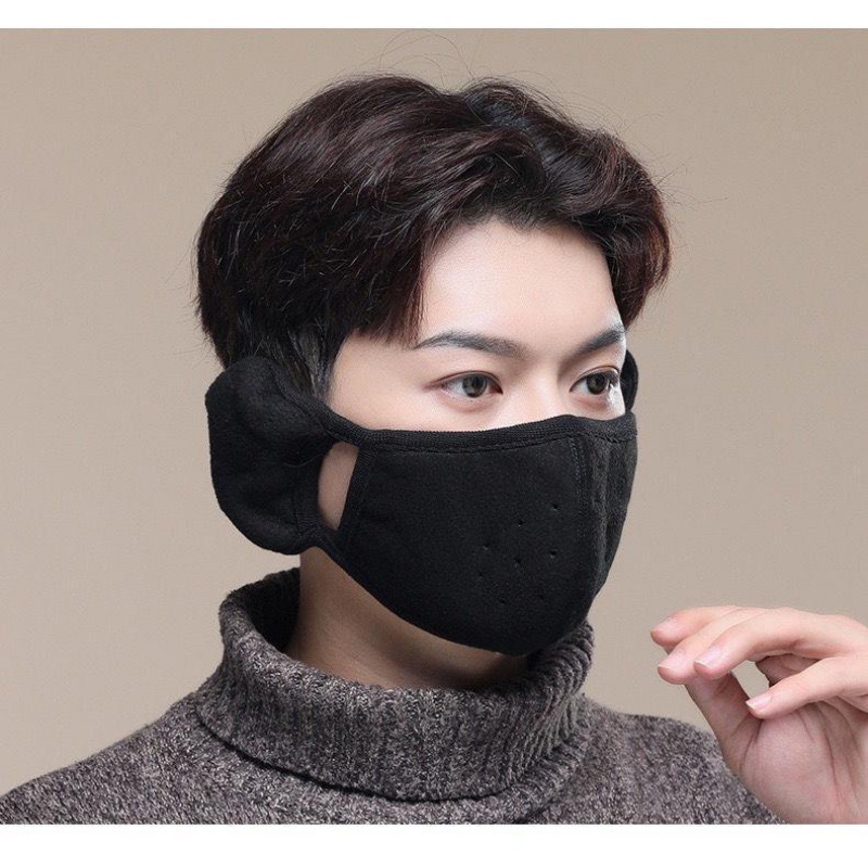 Picture of Autumn and Winter mask earmuffs two-in-one warm earmuffs women's breathable cold-proof self-heating adult riding mask