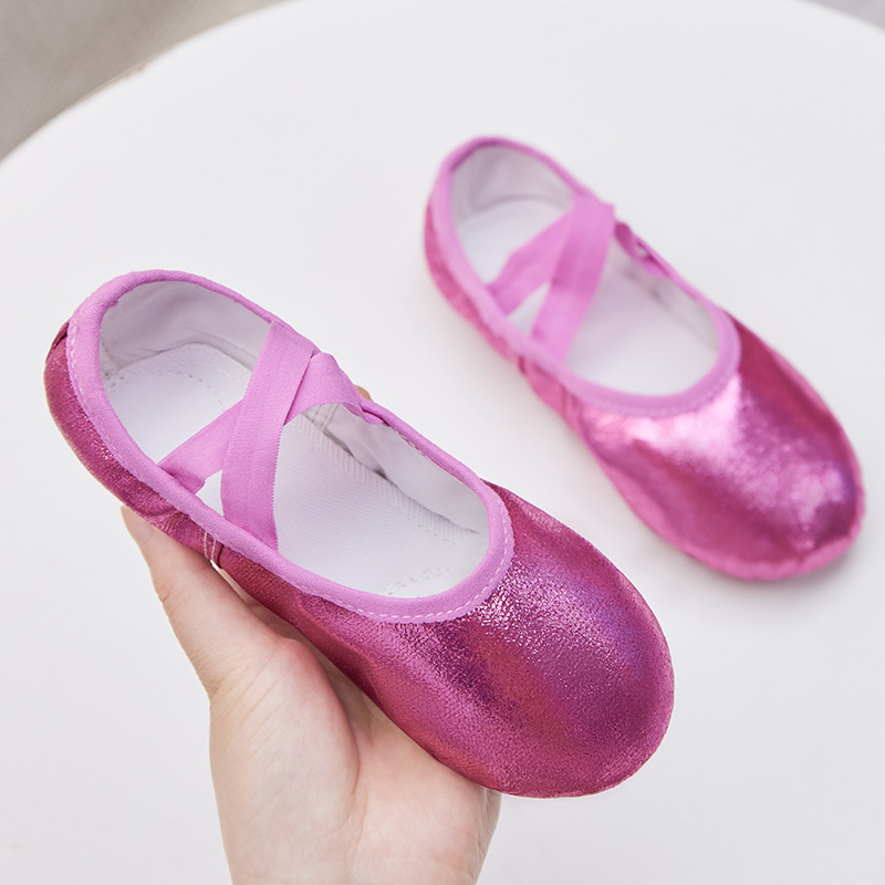 Picture of Children's Dance Shoes Soft Sole Free Lace-up Dance Shoes Adult Practice Colorful PU Shiny Dancing Cat Claw Shoes Wholesale Foreign Trade