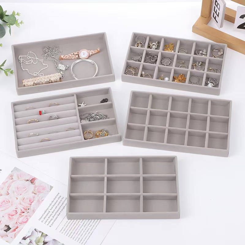 in stock Flannel Jewelry Plate Jewelry Display Tray Ring Bracelet Jewelry Display Plate Drawer Storage and Finishing Inner Plate
