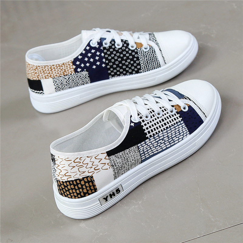Casual Cloth Shoes Women's 2025 Spring and Summer New Foreign Trade Old Beijing Cloth Shoes Women's Shoes Breathable Lace-up Cross-border Shoes for Women