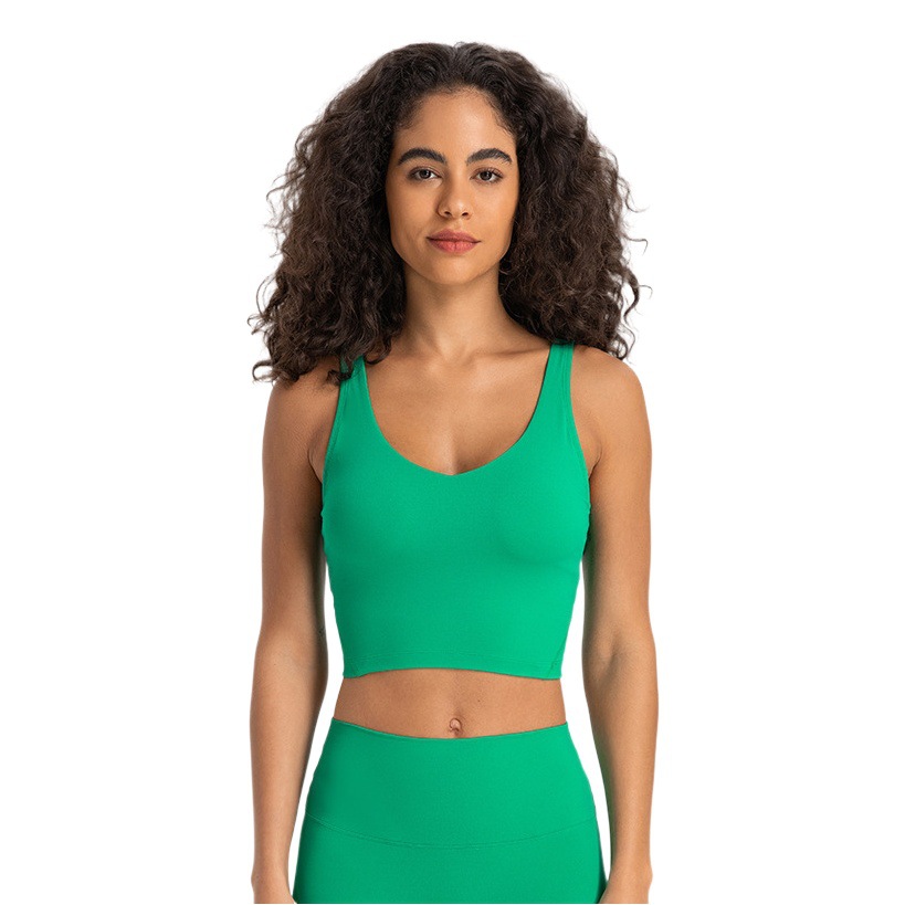 Summer New U-shaped Beauty Strap Chest Pad Yoga Bra High Strength Shockproof Fitness Vest for Women S2054
