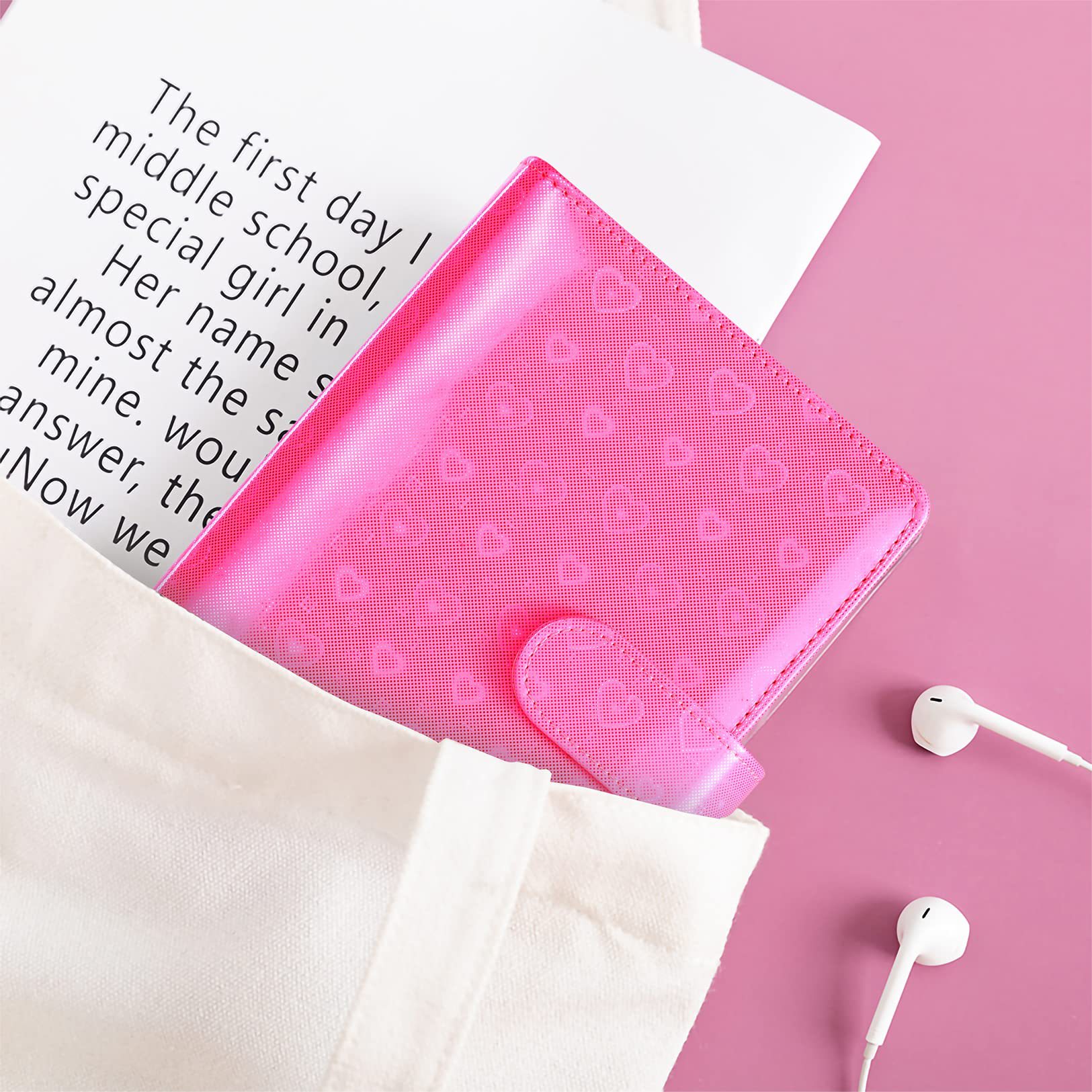 Picture of Cross-border spot explosions macaroon binder laser love hand book PU cash plan budget book.