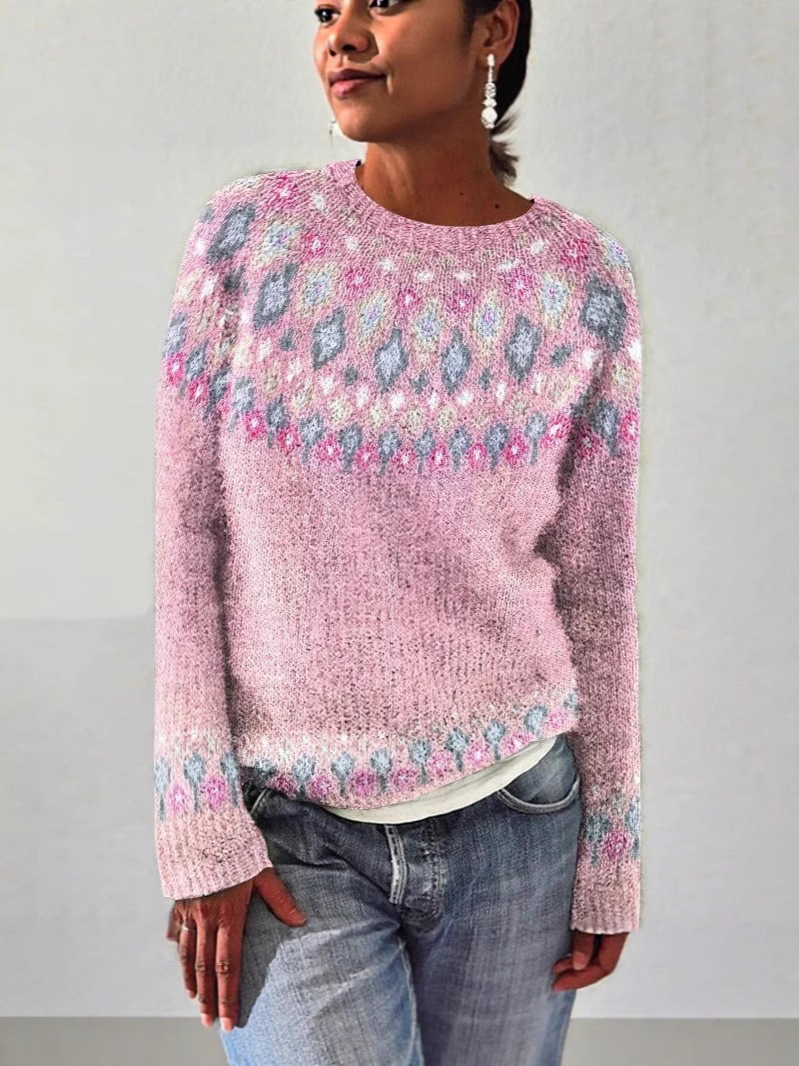 In stock, Amazon, Europe and the United States, new sweaters, women's wishes, hot sales, crew neck, color-blocking, loose fashion, pullovers, sweaters, knits