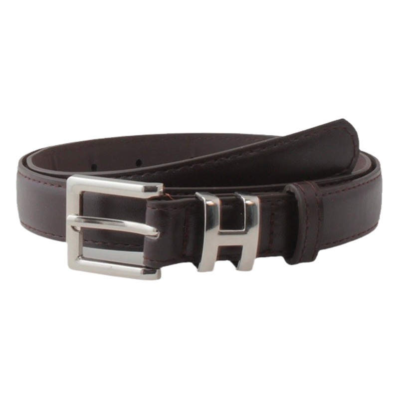 Cross-border new I-shaped buckle women's belt fashionable retro simple belt elegant high-grade pin buckle thin belt