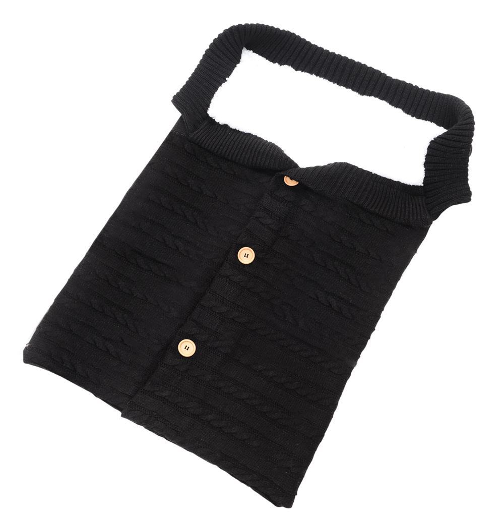 Picture of Wool Knitted Velvet Thickeneded Button Sleeping Bag, Warm and Anti-Jump Sleeping Bag, Baby Outdoor Stroller Sleeping Bag