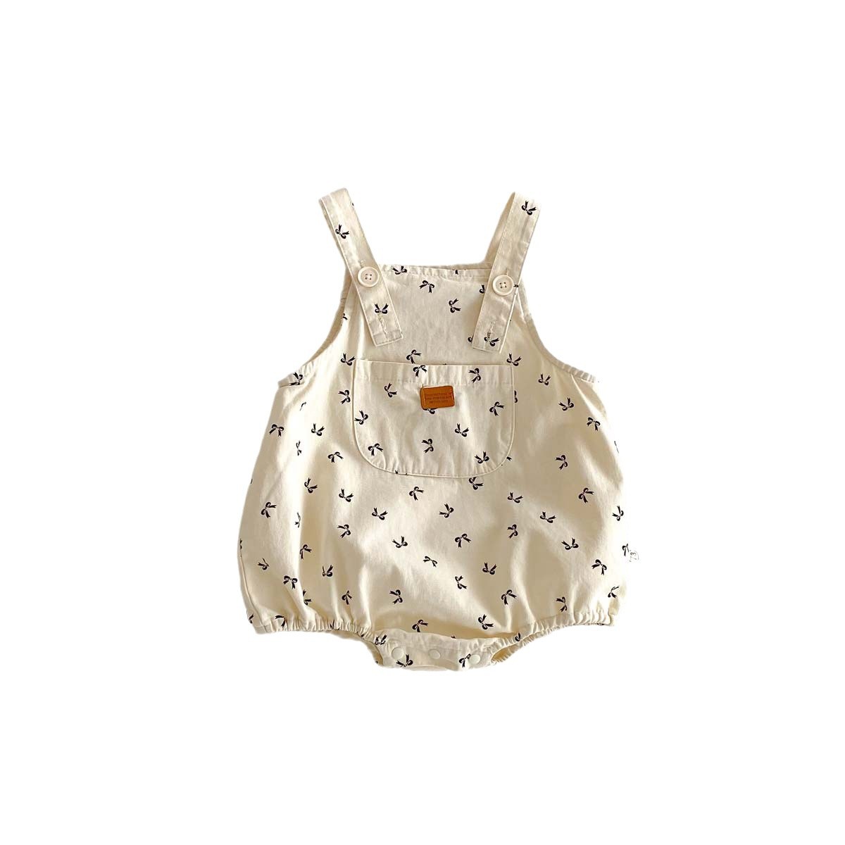 Picture of 2025 spring new baby printed strap jumpsuit for boys and girls baby cute sling full moon climbing suit