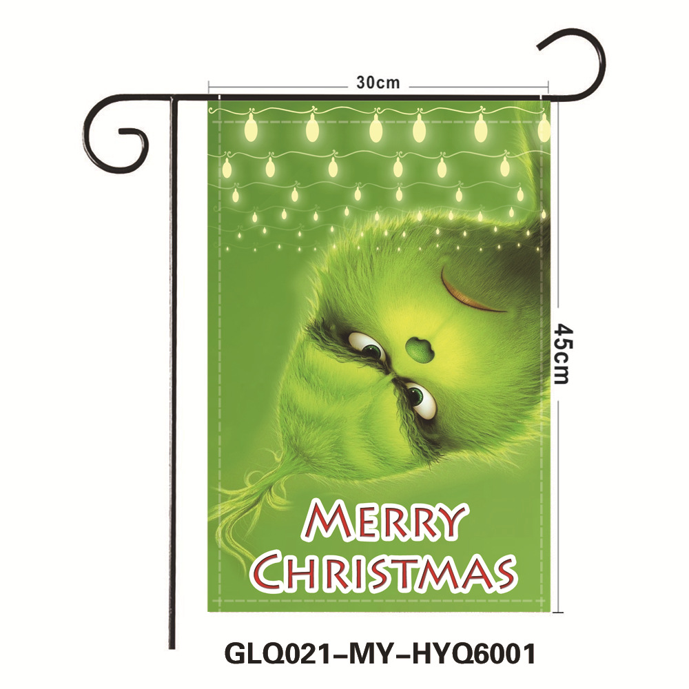 Picture of Amazon New Grinch Christmas Garden Flag Merry Grinchmas Green Hair Monster Flag