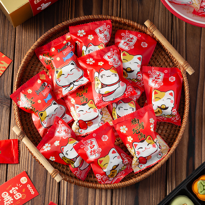 Snowflake crisp packaging bag nougat cookie biscuit machine sealing bag cute new cranberry milk jujube bag New Year baking