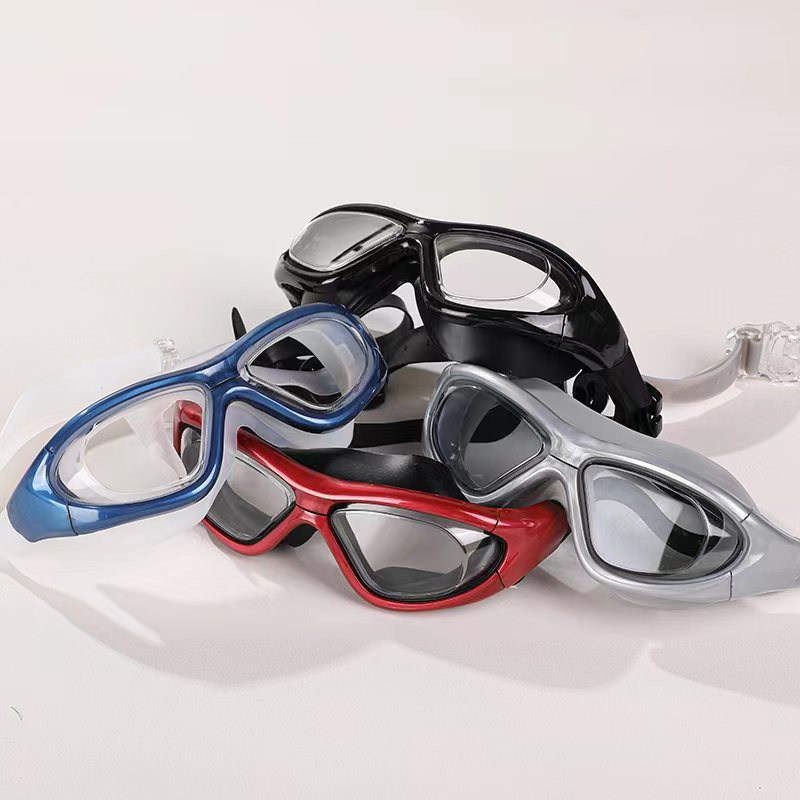 Picture of Manufacturer Supplies High-Definition Swimming Goggles for Adults, Men and Women, Waterproof and Anti-Fog, Large-Frame Swimming Goggles, Super Anti-Fog Upgrade