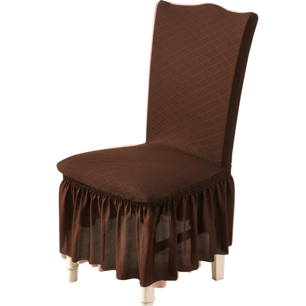 Cross-Border English European-Style Knitted Jacquard Fabric Chair Covers with Lace Trim for Banquet Dining Table and Chair Covers with Lace Elements